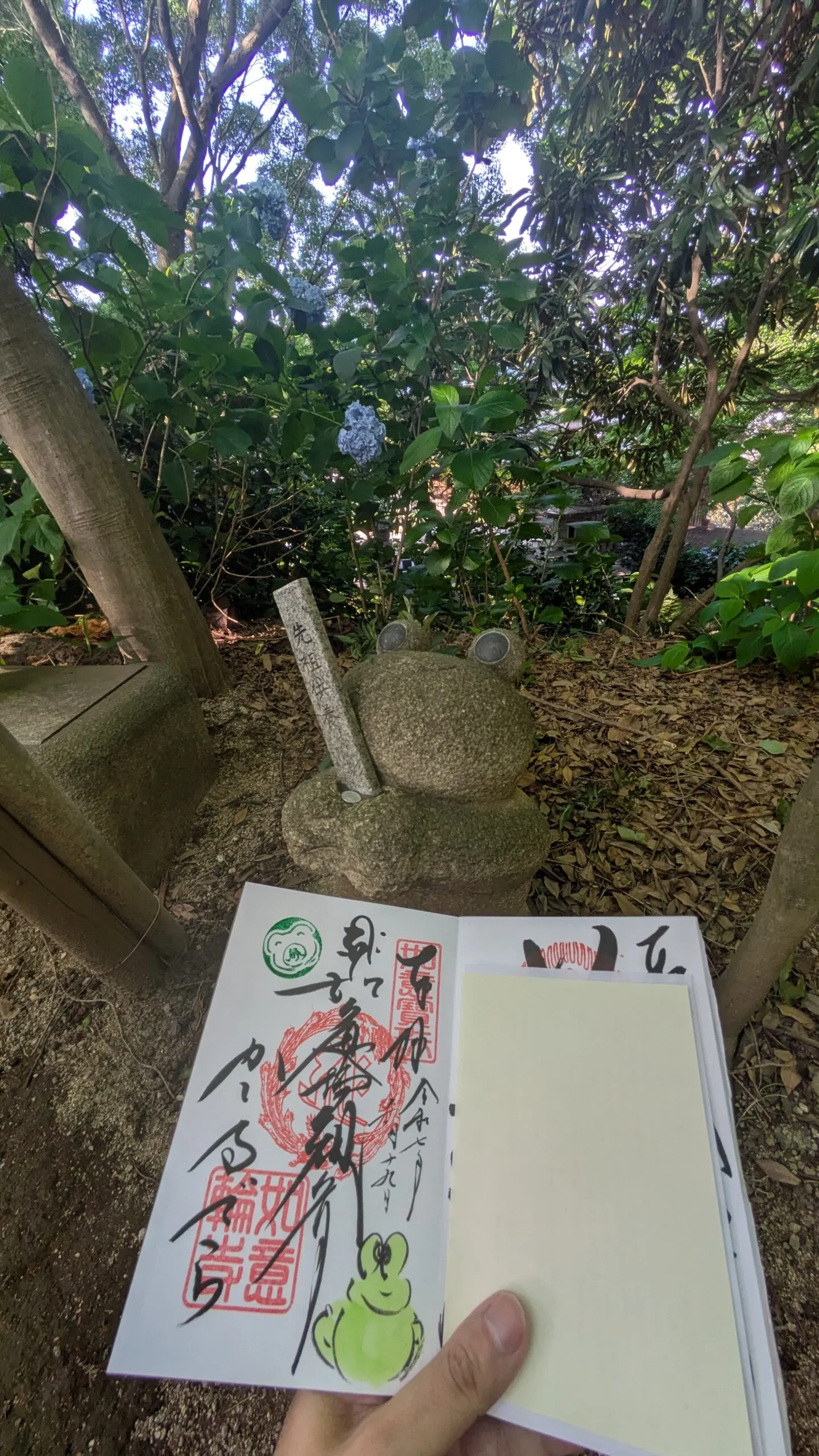 Goshuin avec grenouille du temple Nyoirinji